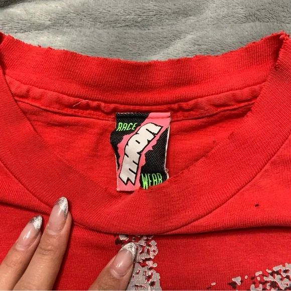 🖤Vintage Thor Racing Red Graphic Ling Sleeve T-shirt - Picture 3 of 10